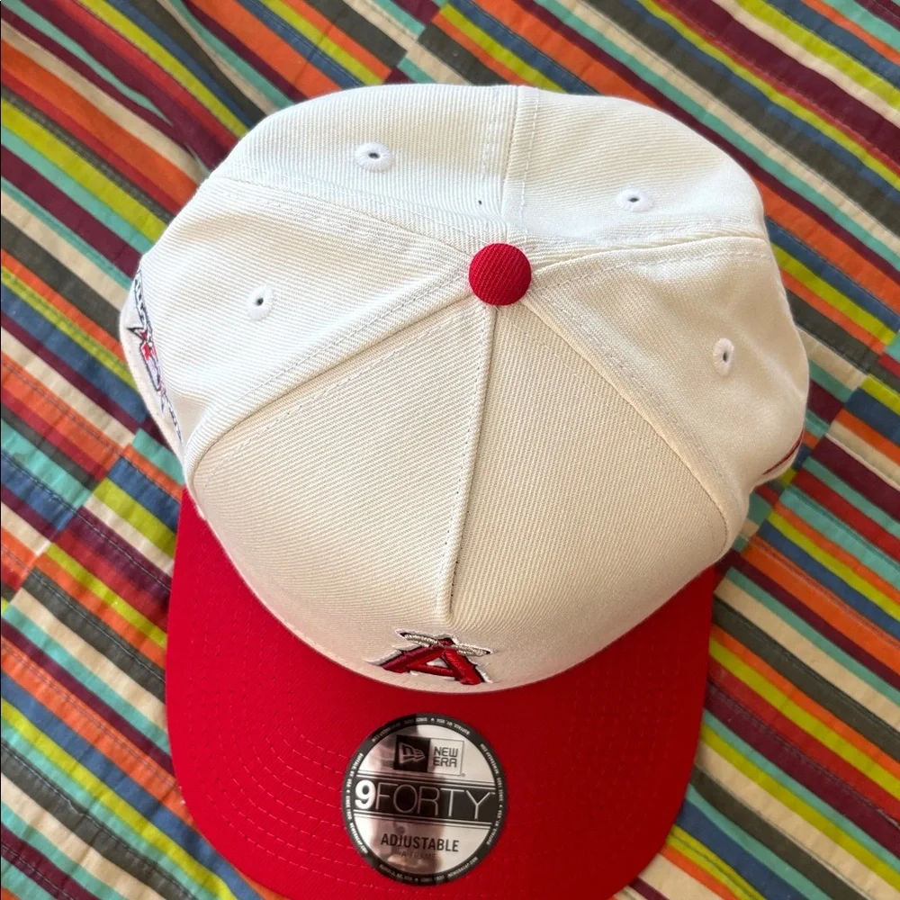 New Era White and Red Los Angeles Angels 9FORTY Cap adjustable new tags all star - Picture 9 of 14